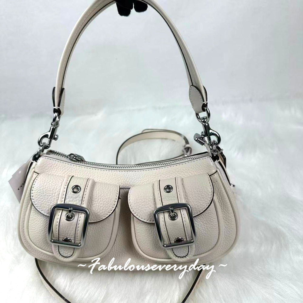 Coach Ashton Bag Shoulder/Crossbody In Leather/Silver/Chalk CM079 NWT